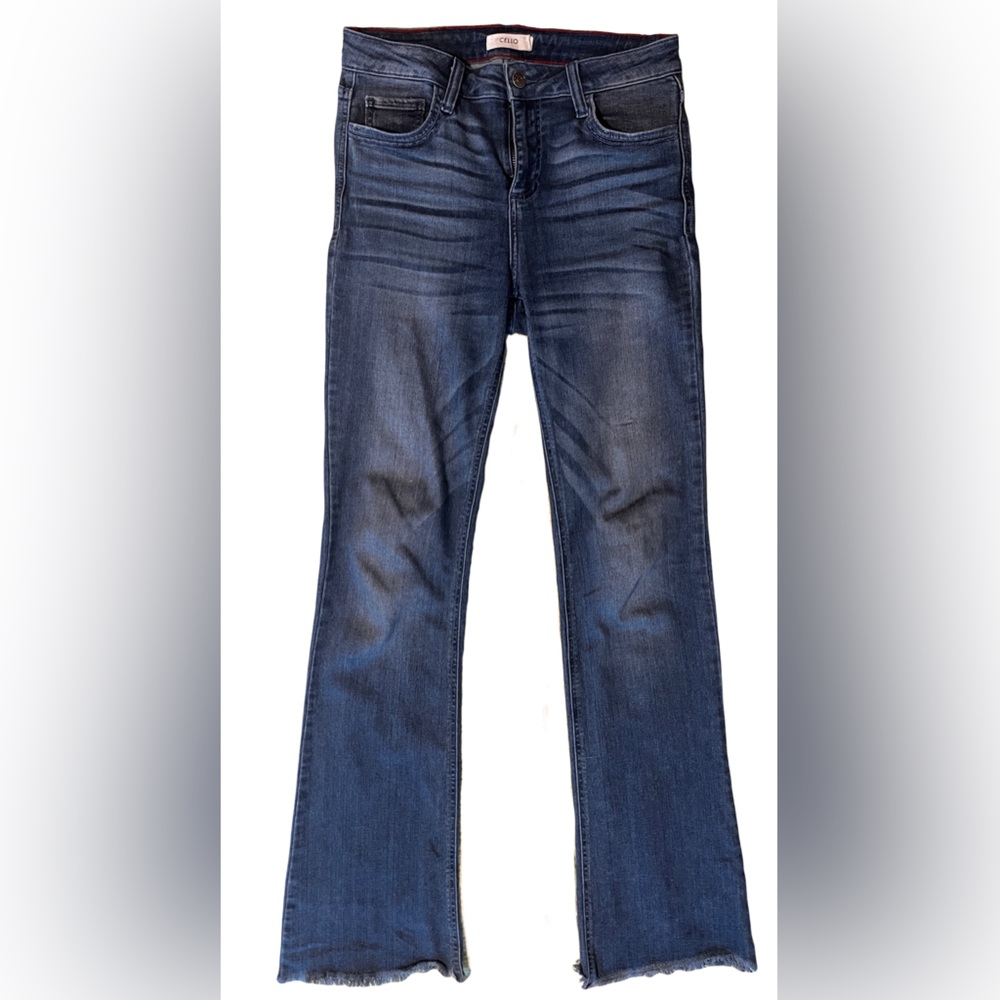 Cello Jeans Lightweight Super-Stretchy booty-hugging raw-hem bootcut Long Sz 11J
